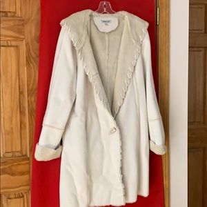 Coldwater Creek Cream Faux Suede Fur Jacket NWOT